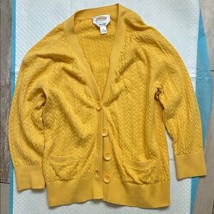 Talbots Women's Yellow Knit Cardigan Sweater